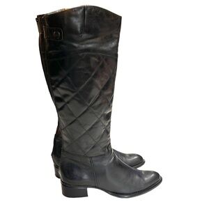 Fantasy Collection Quilted Leather Tall Riding Boot SZ 7 Black